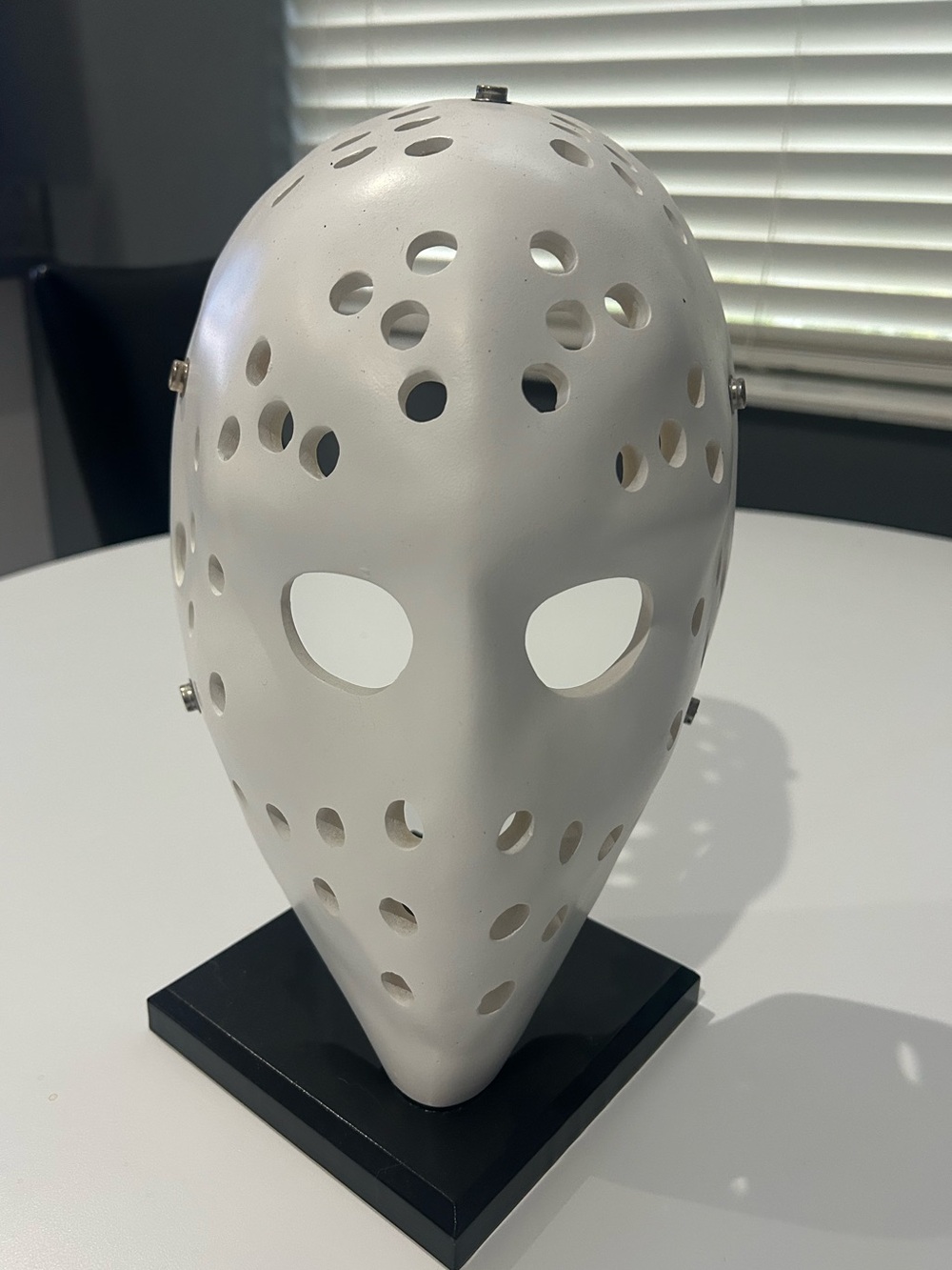 Jacques Plante style reproduction of his classic Fibrosport mask from the 70s